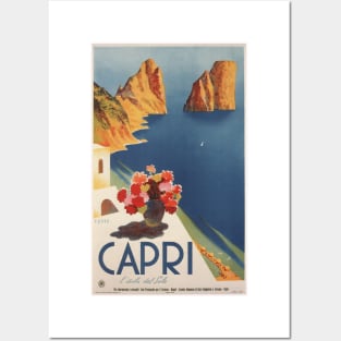 Capri, Italy Vintage Travel Poster Design Posters and Art